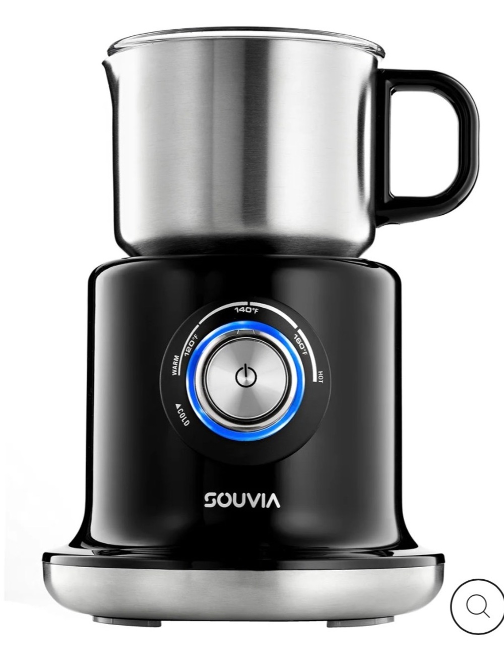 Souvia Electric Milk Frother and Heater - Black & Stainless
